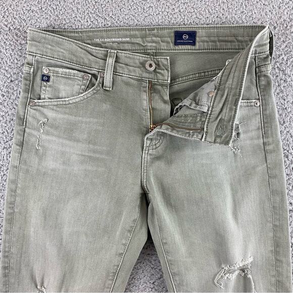 AG Adriano Goldschmied The Ex-Boyfriend Slim Slouchy Distressed Crop Jeans 26R - Picture 8 of 16